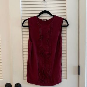 Loft ruffle tank top - small